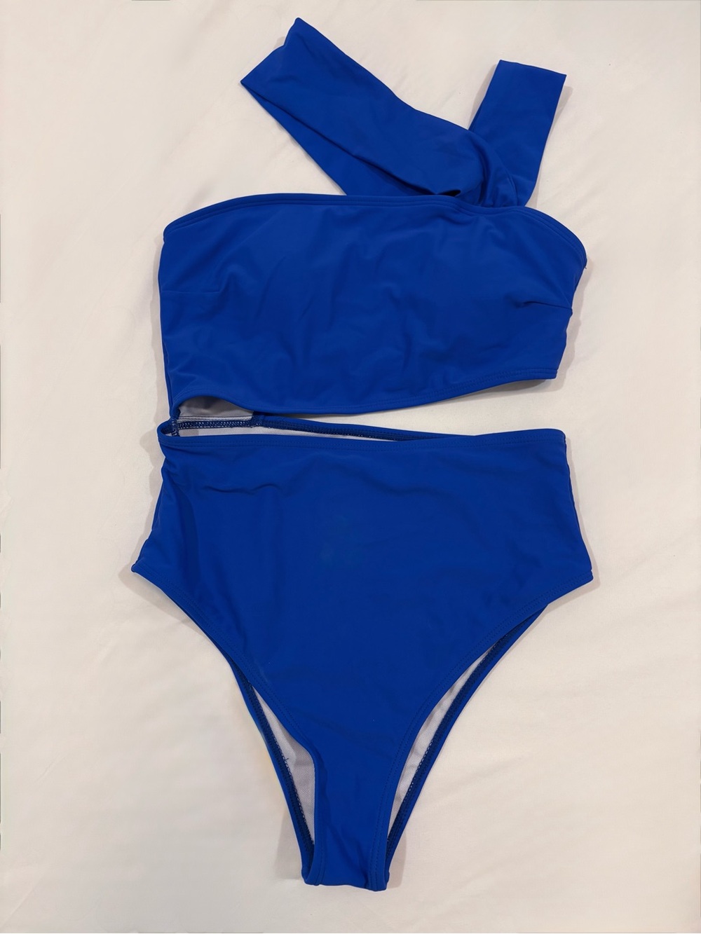 SHEIN One-Shoulder High-Waist One Piece Swimsuit Blue Size S - Used